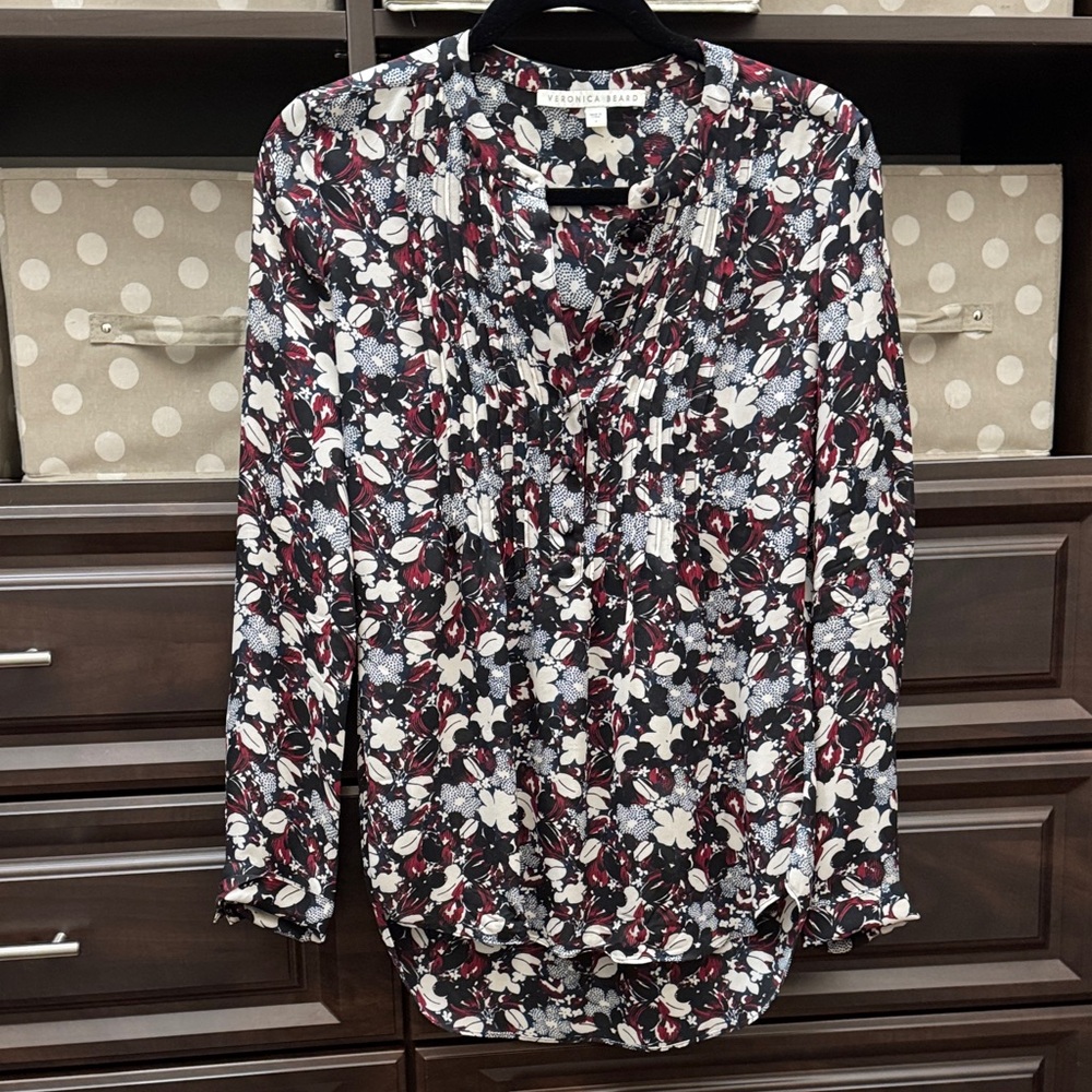 Floral Print Women's silk blouse